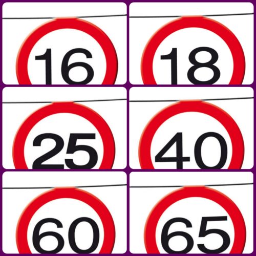 Leeftijden Vlaggenlijnen Verkeersbord