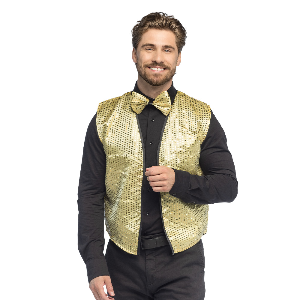 Set Gilet & Vlinderstrik Goud
