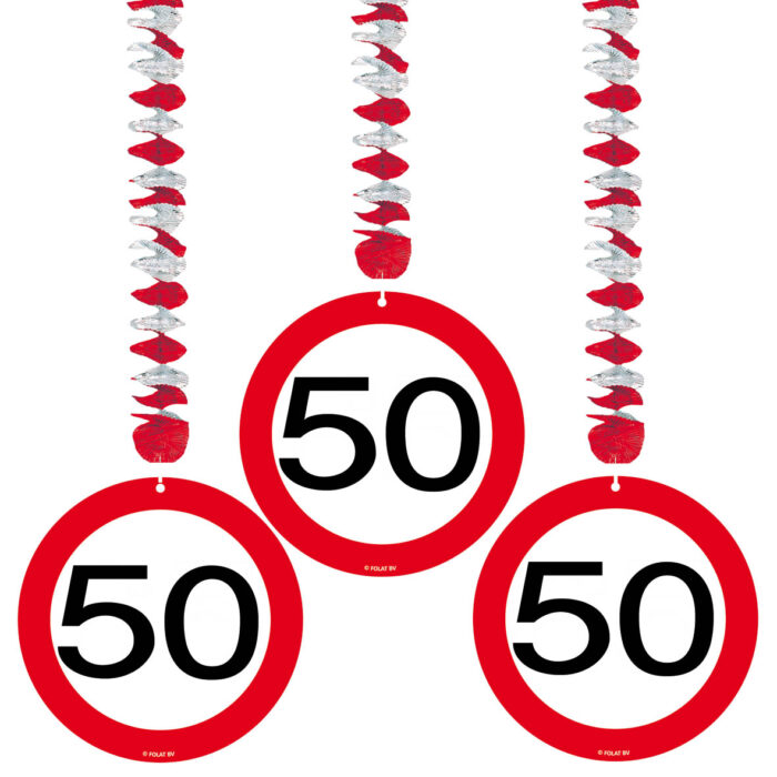 Hangdecoratie verkeersbord 50